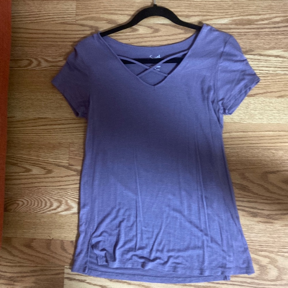 Lavender Criss-Cross Women’s Blouse Size Small